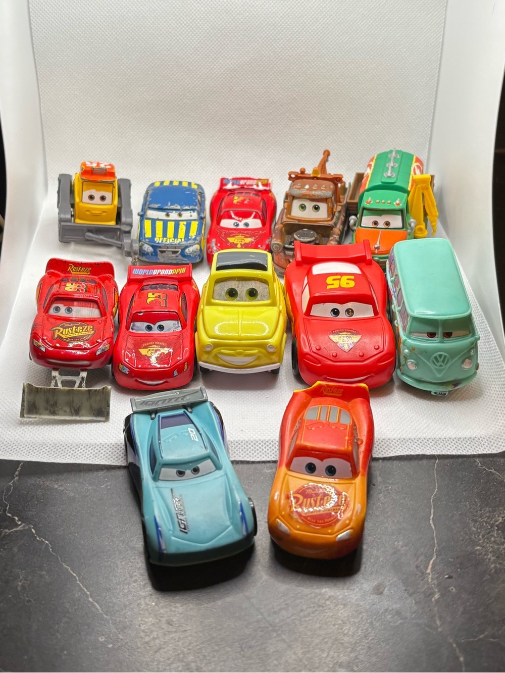 Disney Pixar Cars Assorted Lot Of 13 - Chug, Fillmore, Shovel McQueen, Luigi +